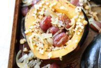 Roasted Grape and Onion Stuffed Acorn Squash