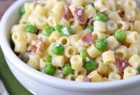 Silky Pasta with Smoked Bacon and Sweet Peas
