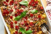 Cheesy Pizza Noodle Bake