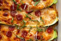Pizza-Loaded Zucchini Boats