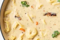 Creamy Parmesan Chicken Tortellini Soup