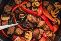 Quick Air Fryer Steak and Roasted Vegetables