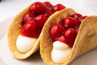 Velvet Cherry Cheesecake Tacos