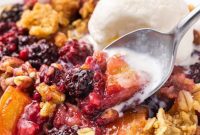 Golden Blackberry Peach Crumble