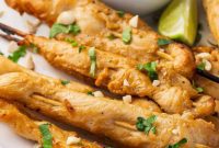 Grilled Peanut Chicken Skewers