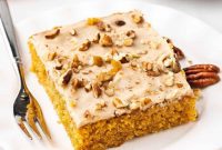 Spiced Pumpkin Sheet Cake with Cream Cheese Frosting