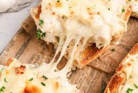 Creamy Chicken Alfredo French Bread Pizza