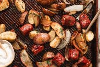 Harvest Sheet Pan Sausage and Apple Dinner