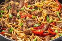 Savory Mongolian Beef Noodles