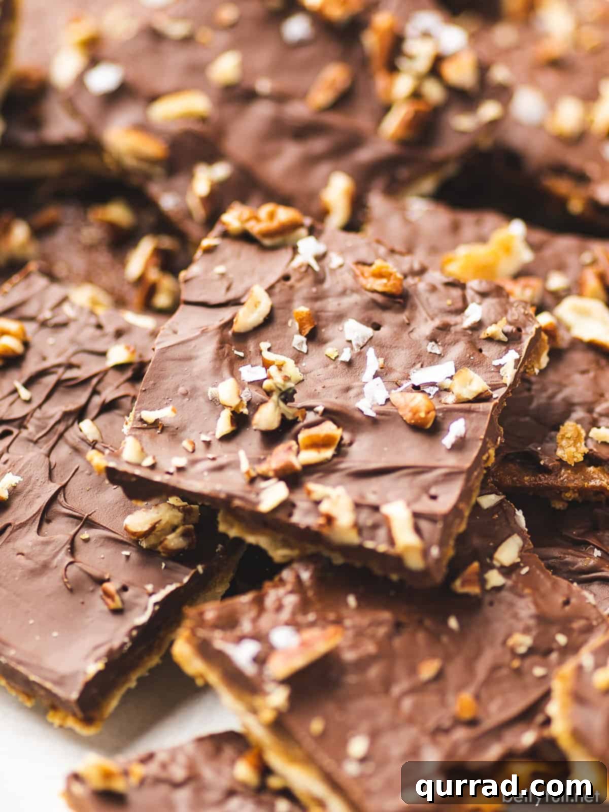 Matzah Crack 5 close up piece of chocolate matzo toffee