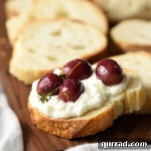 Roasted Grapes with Thyme and Ricotta on Grilled Bread