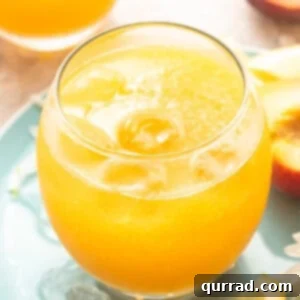 Glass of sparkling peach lemonade