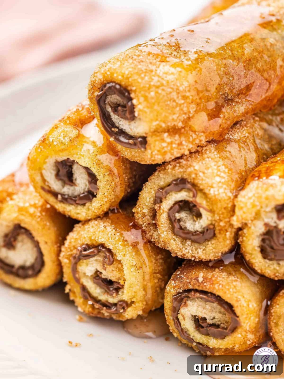 close up pyramid of French Toast Roll Ups