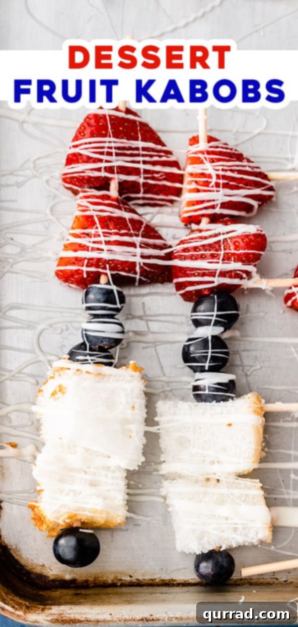 Effortless Fruit Dessert Skewers 6 pin for red white blue dessert fruit kabobs