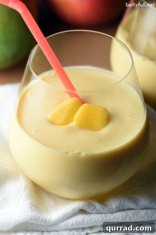 Homemade Mango Orange Smoothie made with fresh ripe mangoes