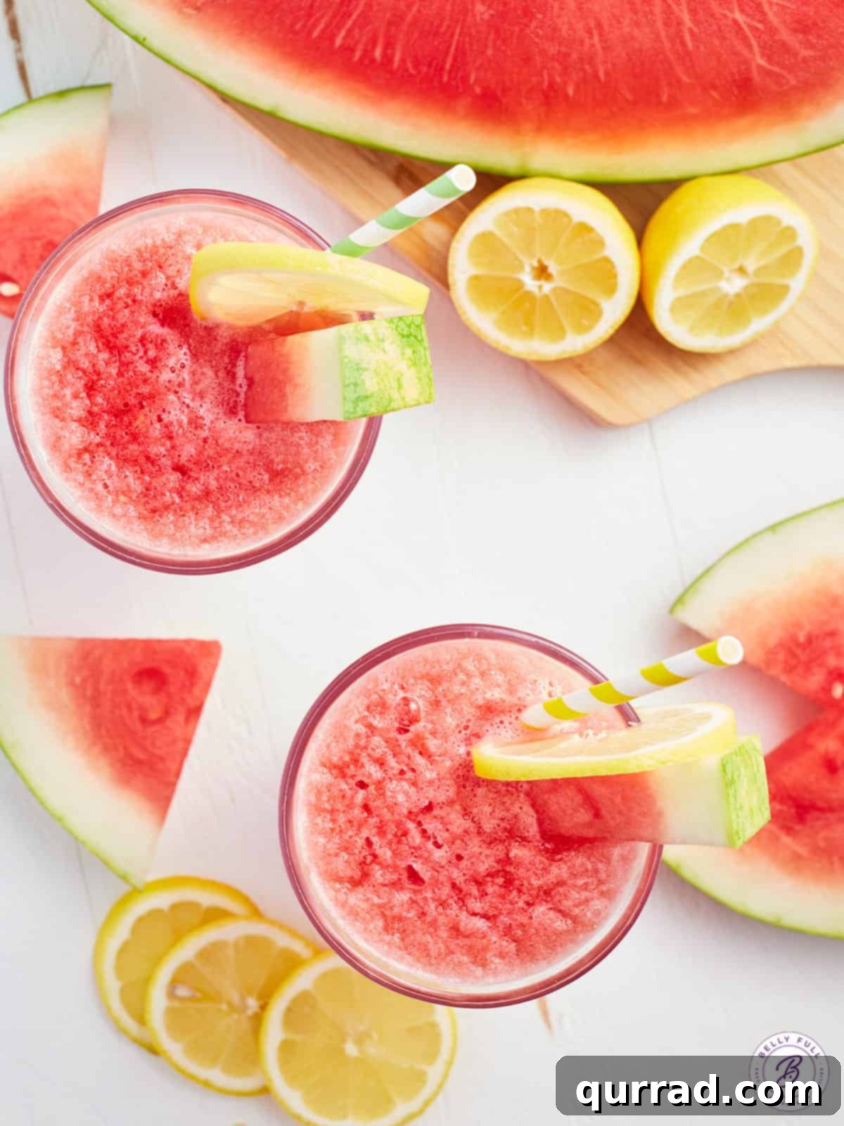 Watermelon Chill 4 overhead frozen watermelon drinks