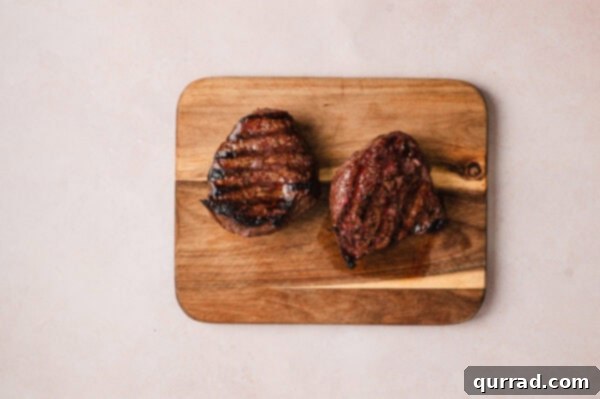 Ginger-Sesame Steak Salad 7 2 grilled steaks on cutting board