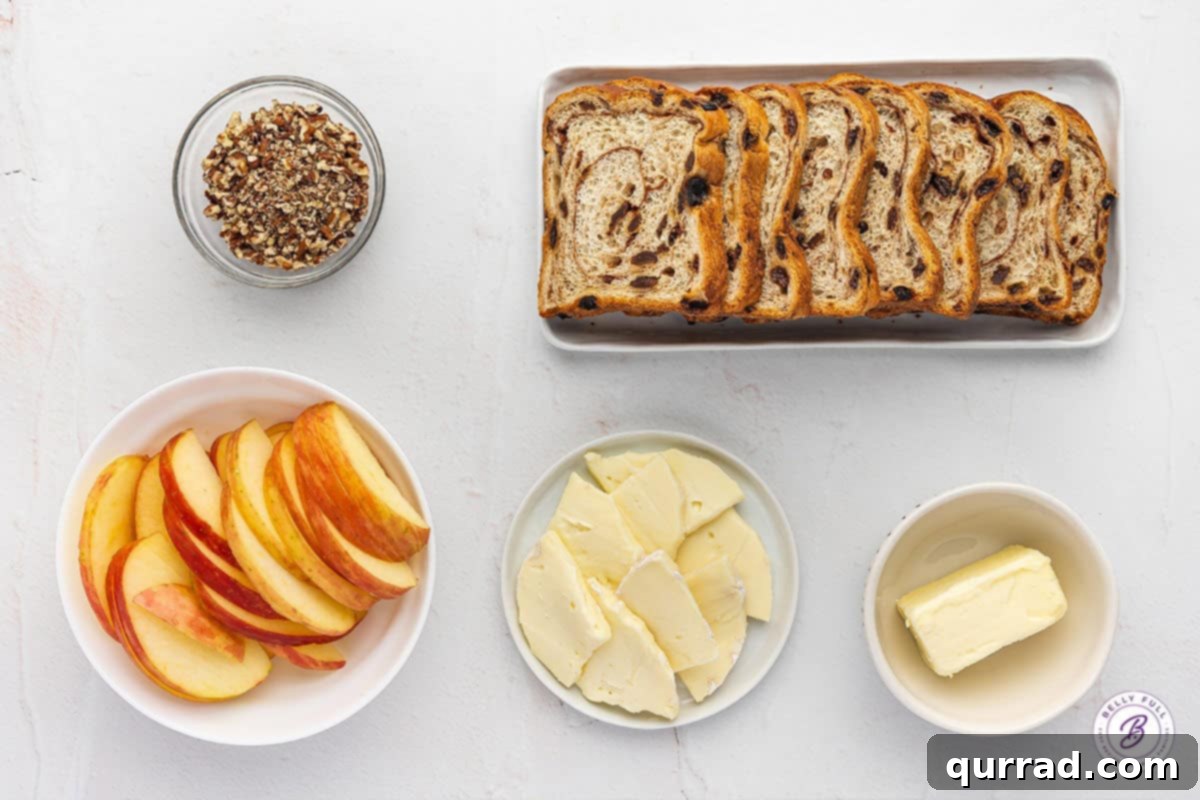 Warm Apple Brie Meltdown 3 ingredients for Apple and Brie sandwich