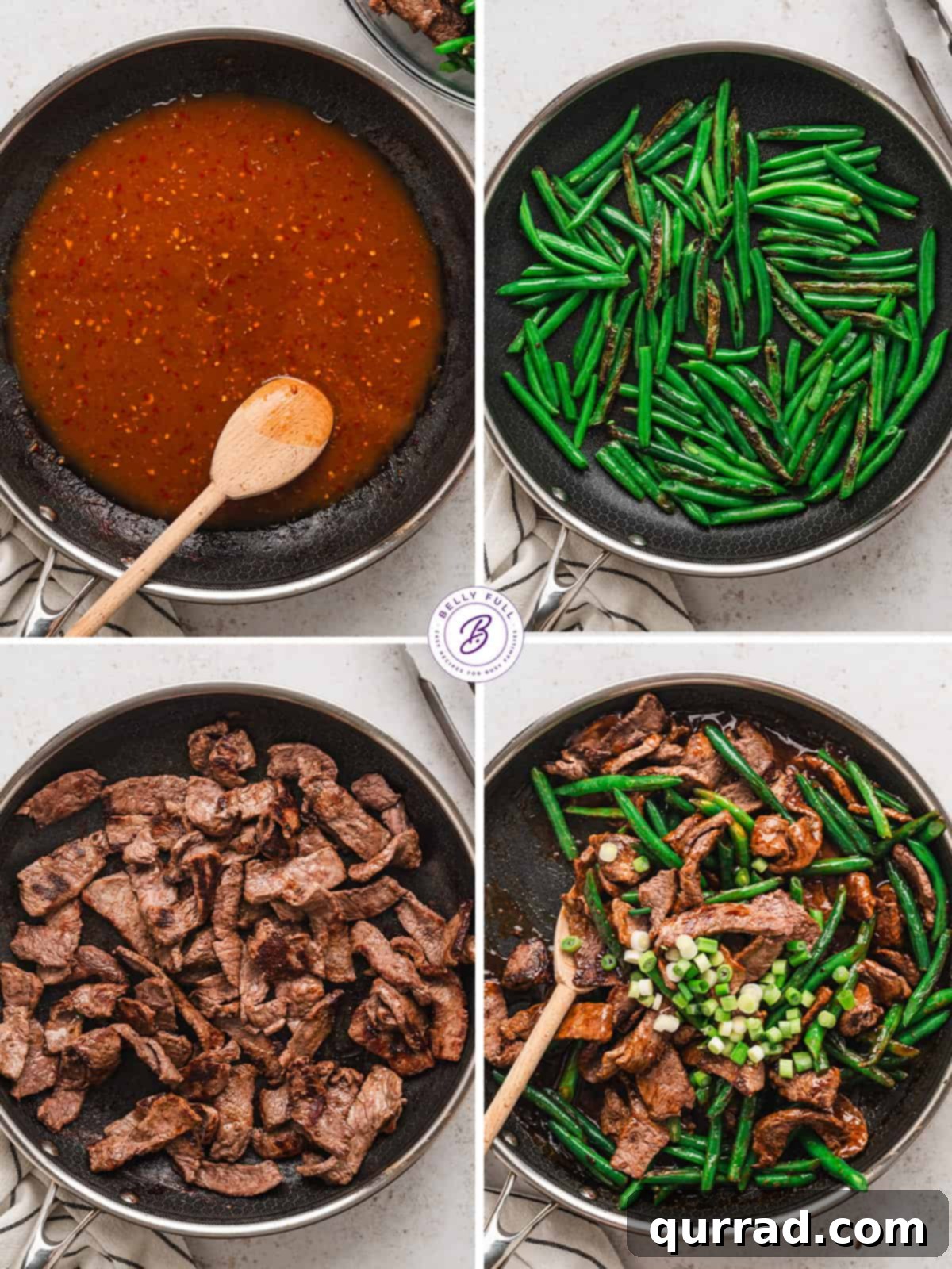 4 images how to make Chinese orange beef