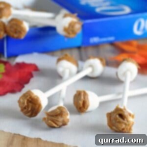 A finished Edible Earwax Swab, ready to be served as a gross but delicious Halloween treat.