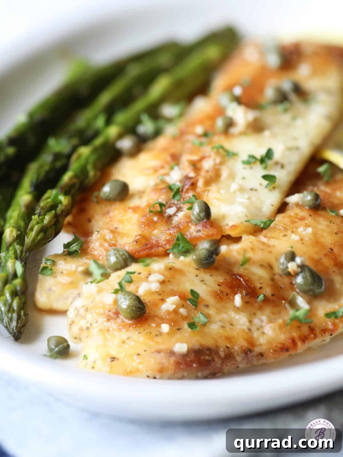 Zesty Lemon-Caper Fish 3 close up pan seared golded white fish with capers