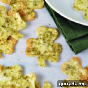 These Shamrock Wonton Crackers are a fun, delicious and healthy 3-ingredient snack for St. Patrick’s Day, without any green dye!