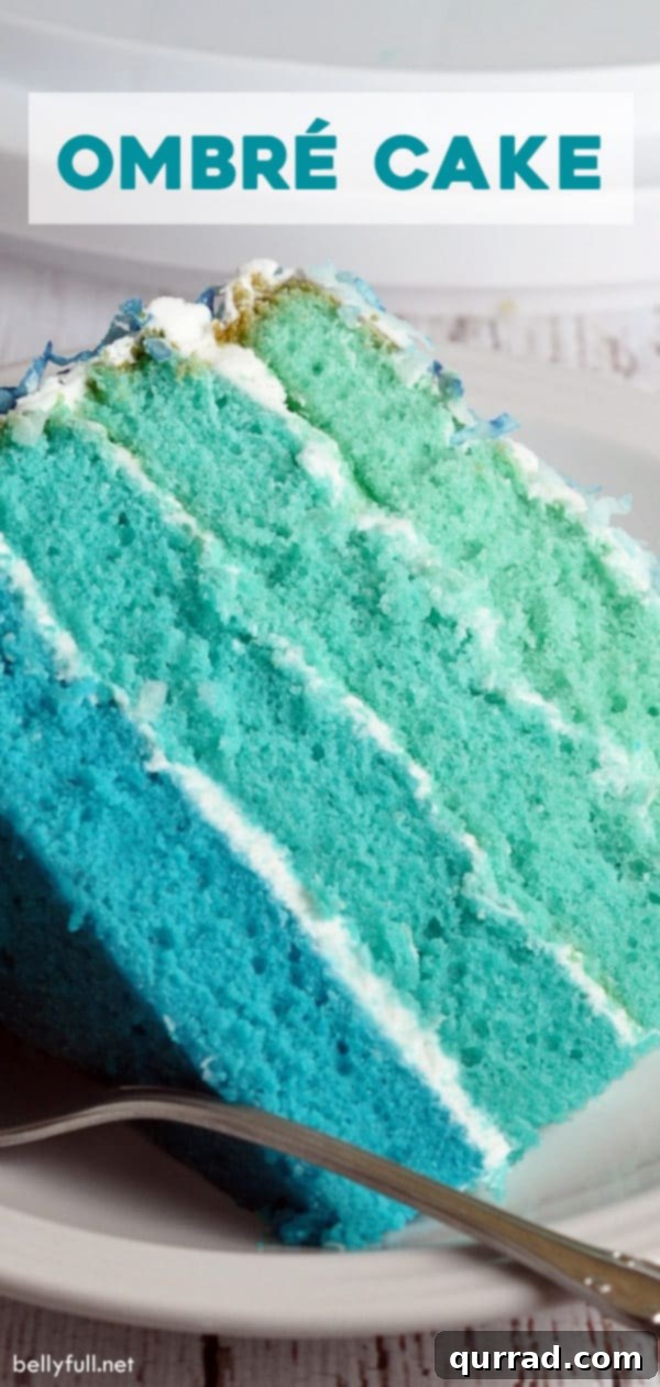 pin for blue ombre cake