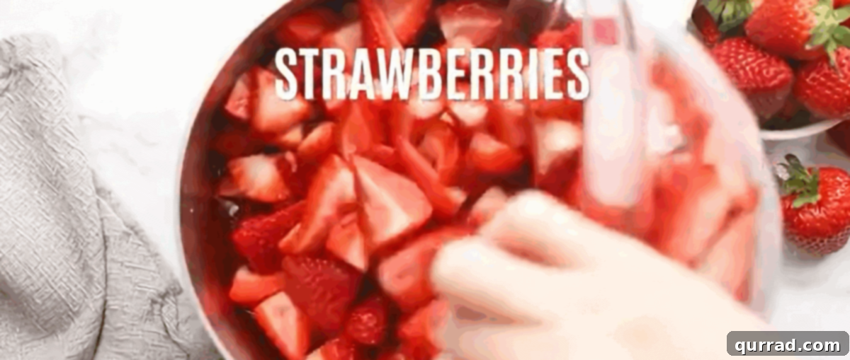 No-Fuss Fresh Strawberry Pie 5 Adding fresh strawberries to the filling.