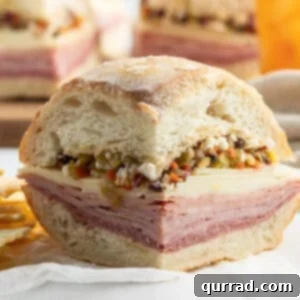 front view of a Muffuletta sandwich