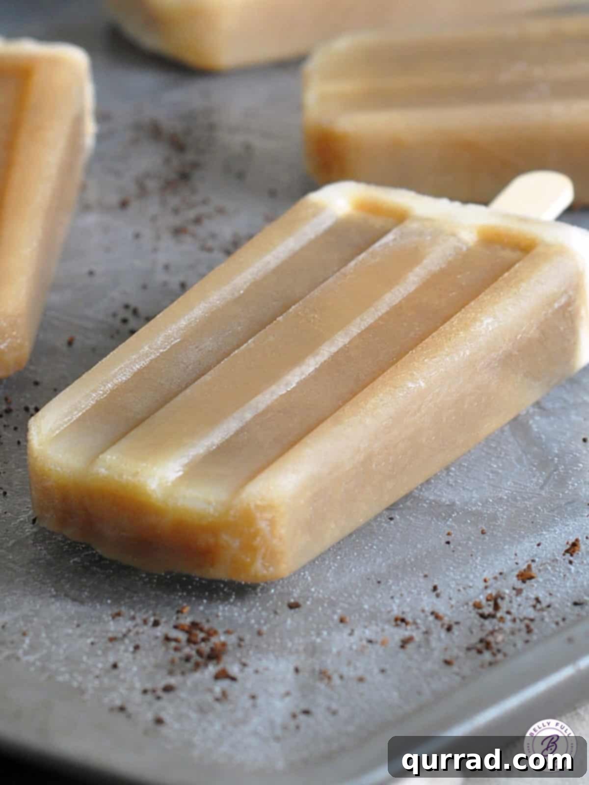 Bubbly Root Beer Cream Pops 3 close up Root Beer Float Popsicle