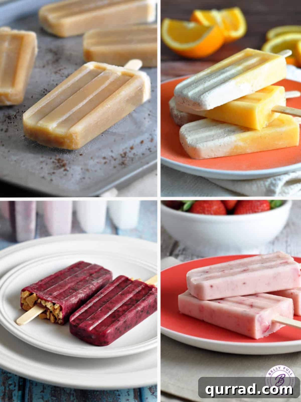 Mexican Spice Chocolate Paletas 4 4 images of different fruit popsicles