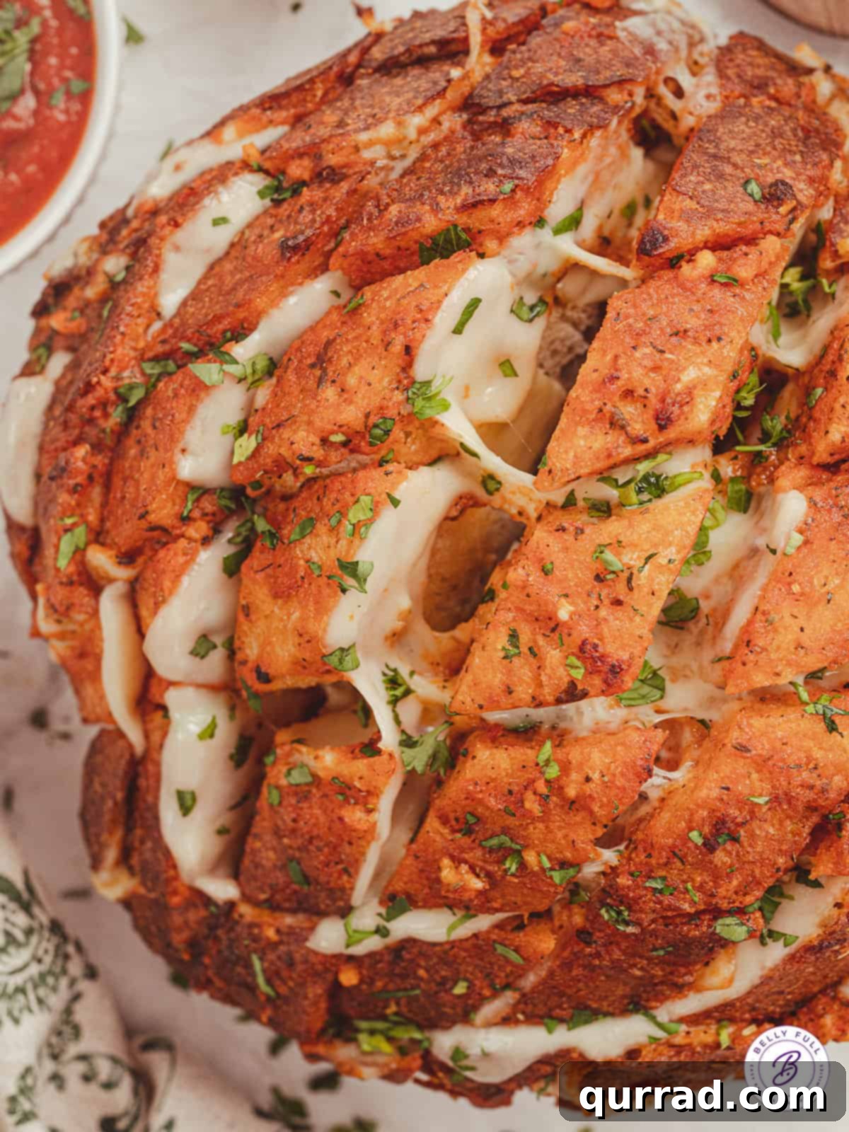 boule sourdough Italian pull apart cheesy bread