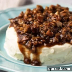 Close up French Quarter Cheese Spread with candied pecans