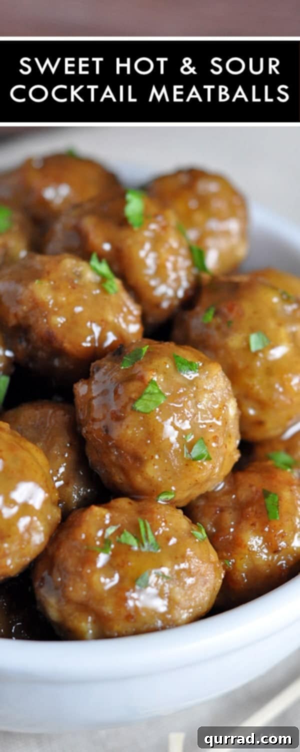 Only six ingredients needed for these delicious sweet, hot and sour cocktail meatballs. A guaranteed hit at your next party!