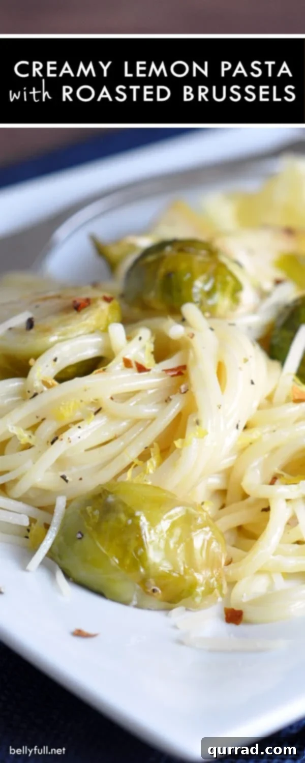 Creamy Lemon Pasta with Roasted Brussels Sprouts