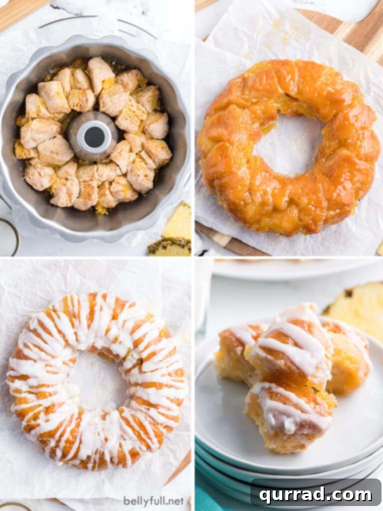 Island Escape Monkey Bread 4 4 picture collage how to make Pull Apart Monkey Bread