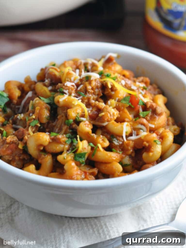 bowl of chili macaroni and cheese