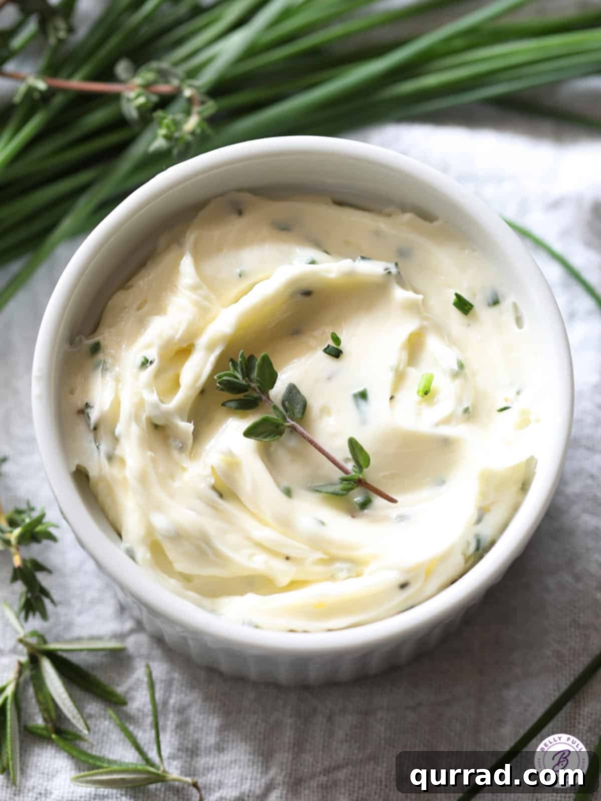 ramekin filled with luscious herb butter, ready to serve