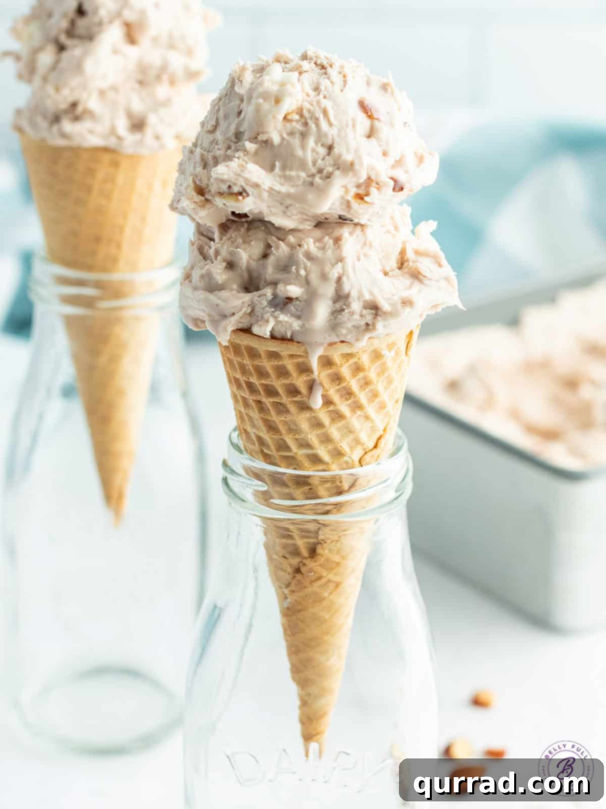 Effortless Rocky Road Ice Cream Indulgence 5 2 scoops of ice cream on waffle cone