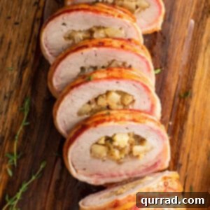Crispy Bacon-Wrapped Pork Tenderloin 6 sliced stuffed bacon wrapped pork tenderloin