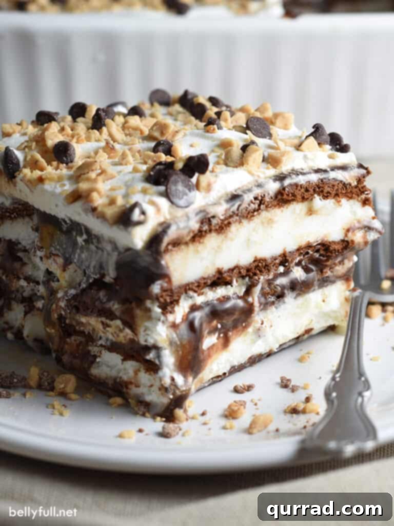 Creamy Dreamy Ice Cream Sandwich Cake 3 Deliciously layered Ice Cream Sandwich Cake in a baking dish