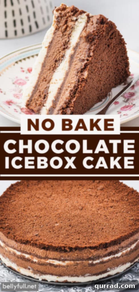 Decadent No-Bake Chocolate Delight 6 pin for chocolate icebox cake recipe