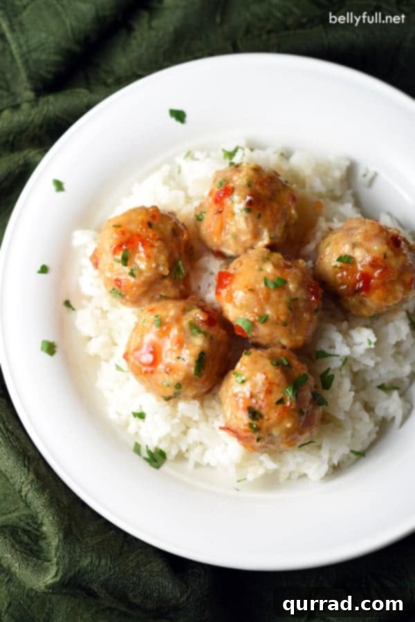 Shrimp and Pork come together in one fantastic Thai inspired meatball, coated in a delicious sweet chili sauce!