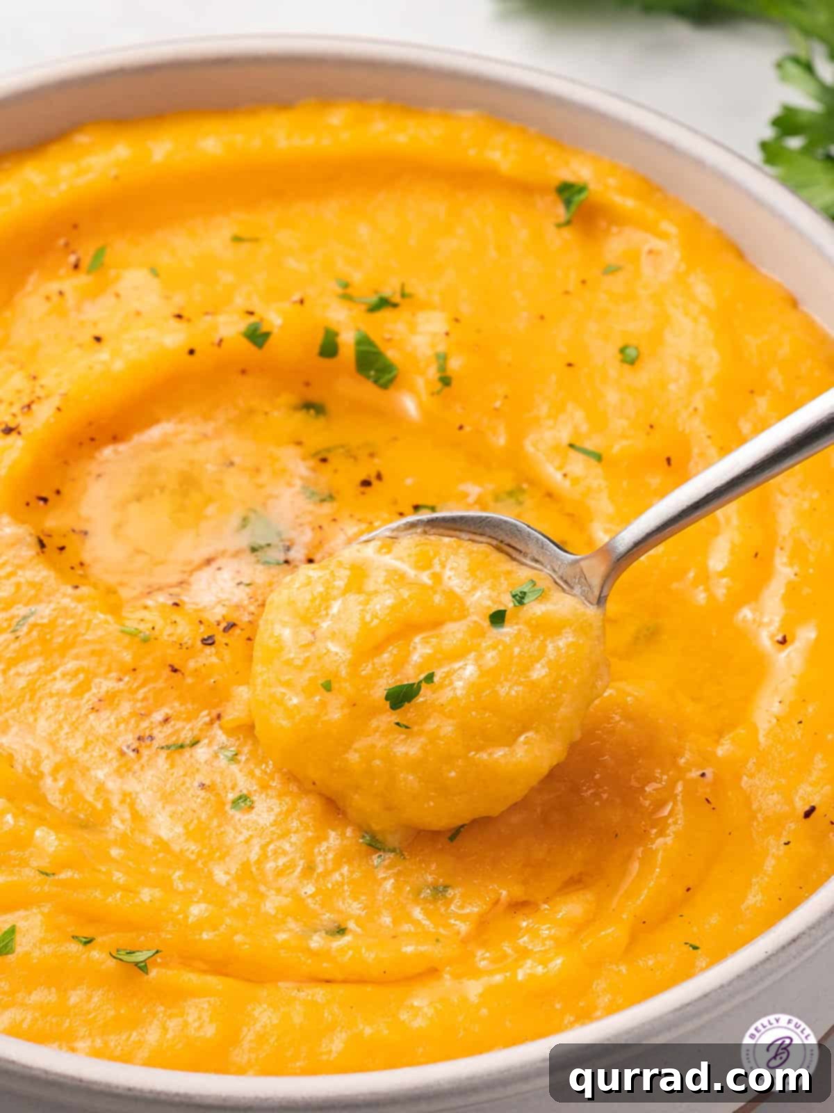 spoonful of mashed butternut squash