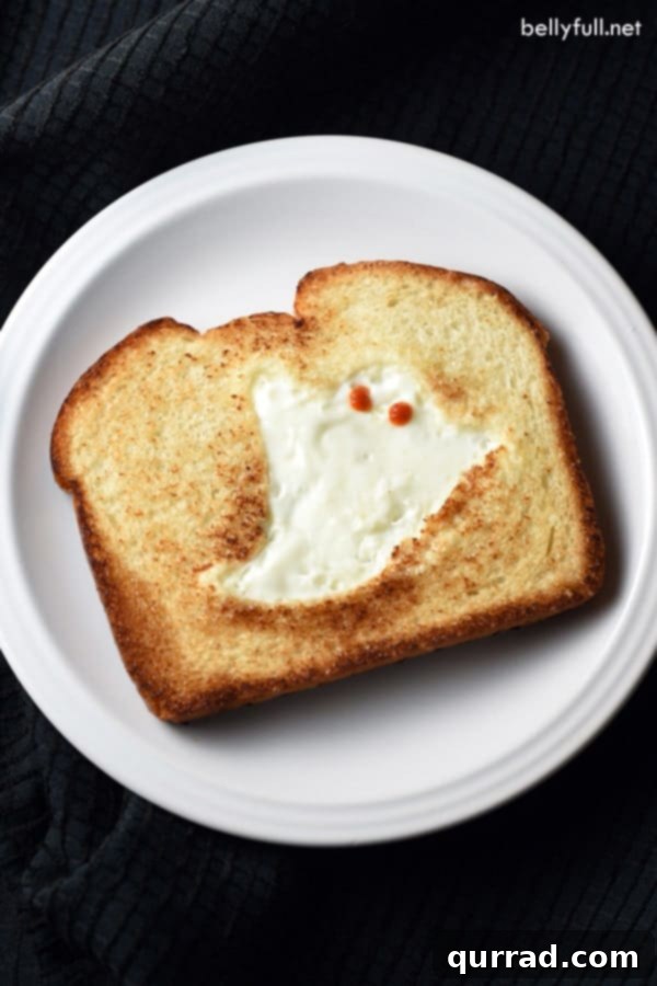 Ghost Toast: A quick and easy, savory Halloween breakfast or snack, perfect for spooky season fun!