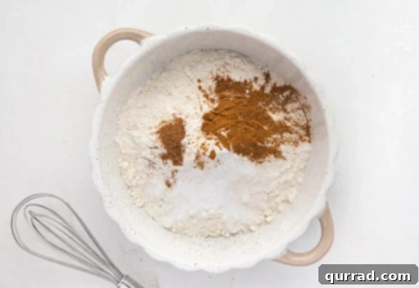 Layers of Cookie Joy 6 Flour and spices in a bowl