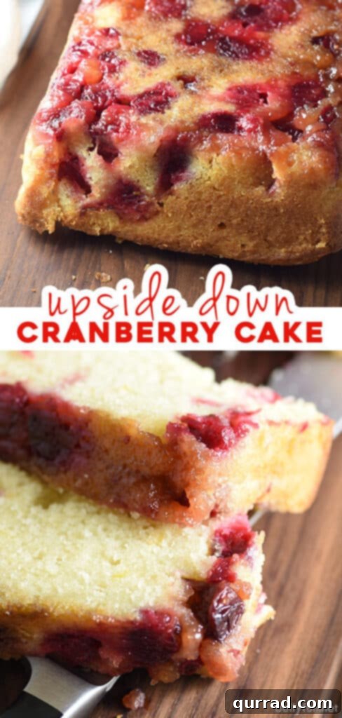 Cranberry Crown Cake 4 Pin graphic for an irresistible cranberry cake recipe.