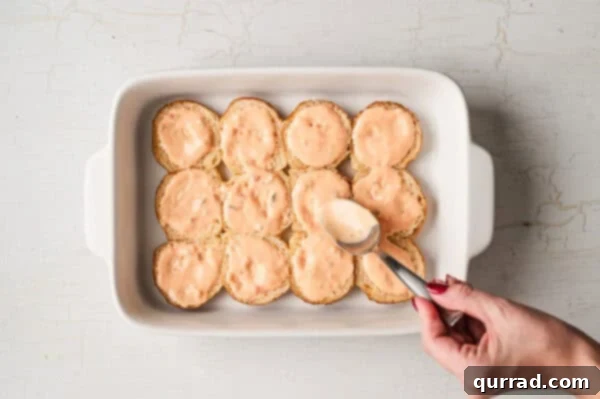 bottom buns in casserole dish with thousand island dressing