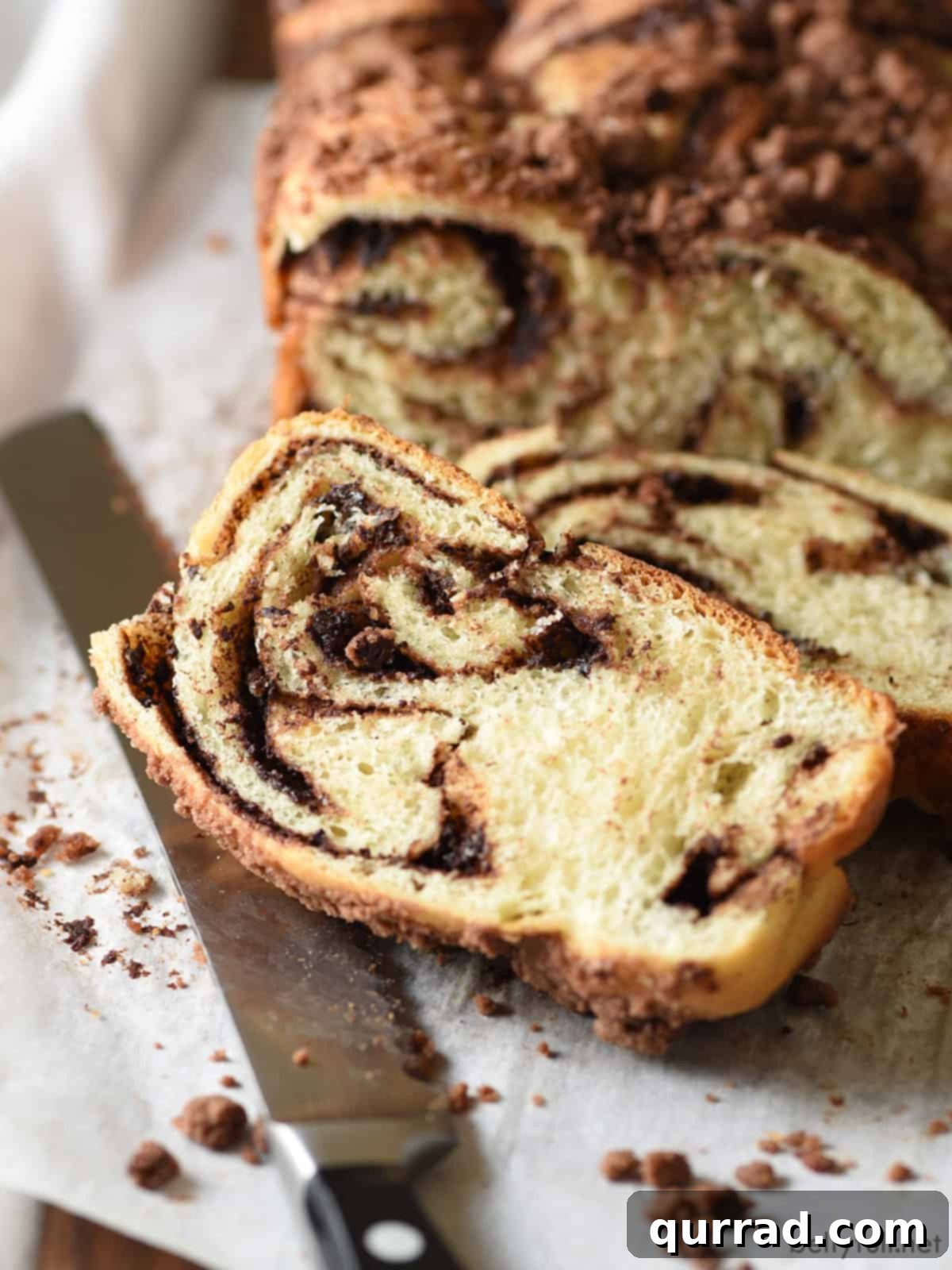 Braided Chocolate Bliss 4 slice of chocolate challah