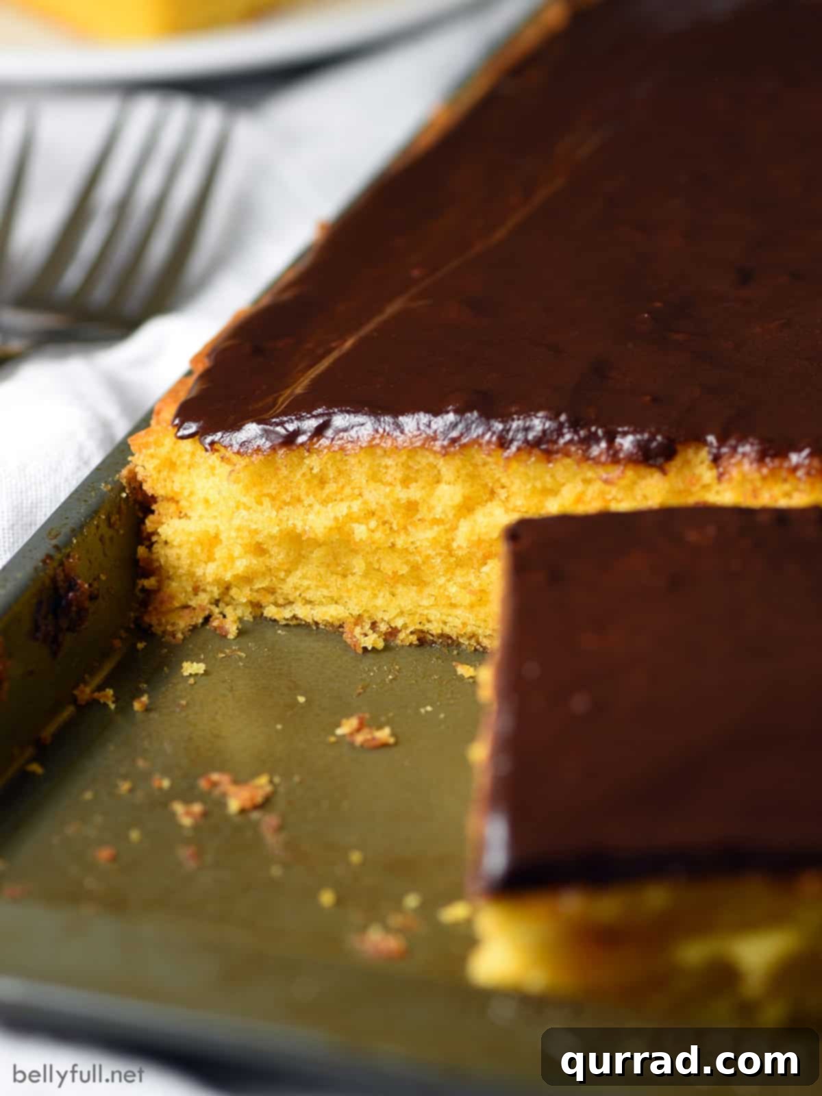 Tropical Carrot Cake 4 Brazilian Carrot Cake with chocolate icing on sheet pan